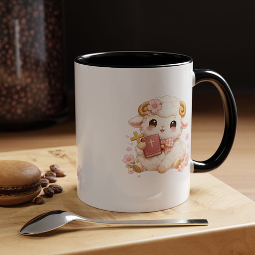 Cute Lamb with Bible Mug | Accent Coffee Mug