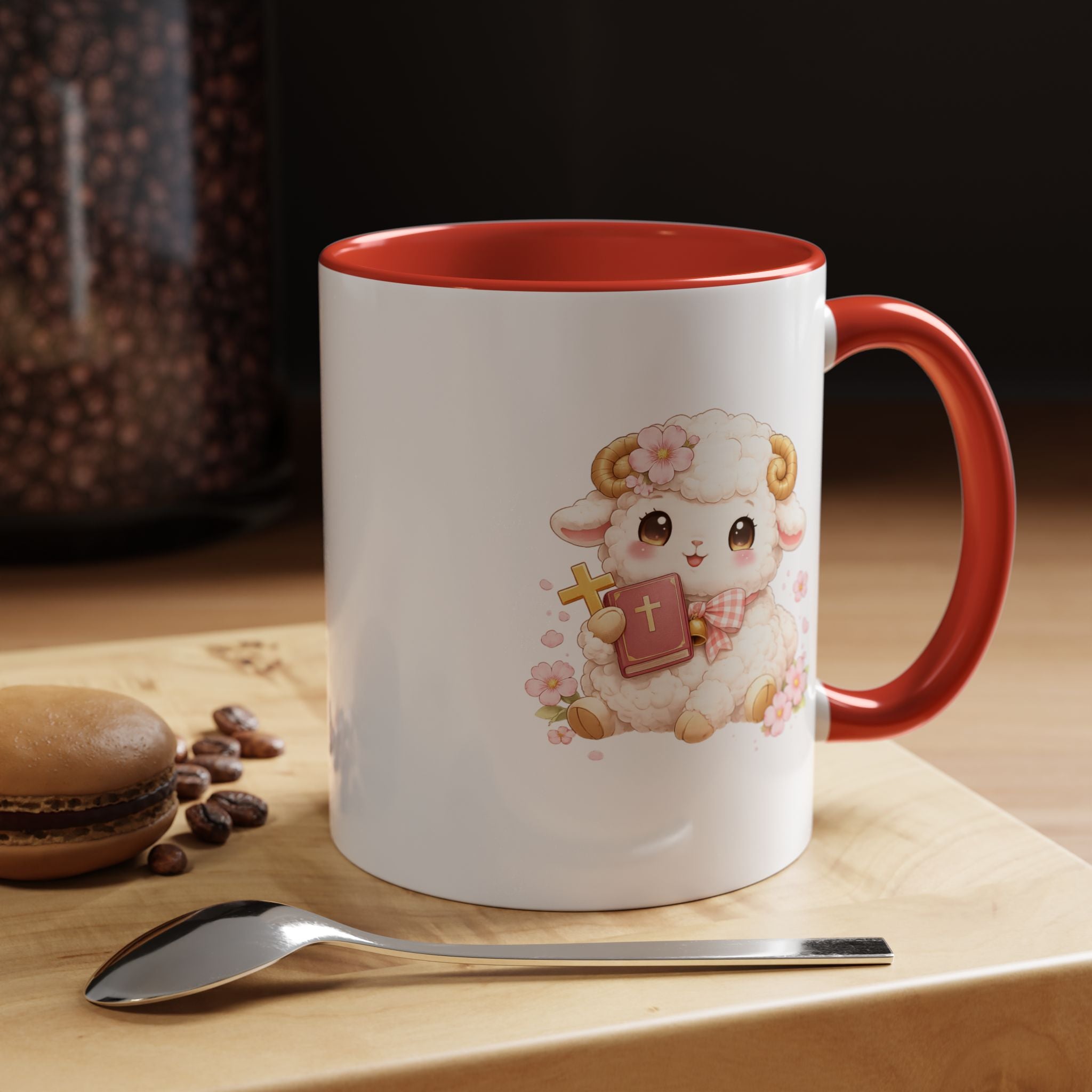 Cute Lamb with Bible Mug | Accent Coffee Mug