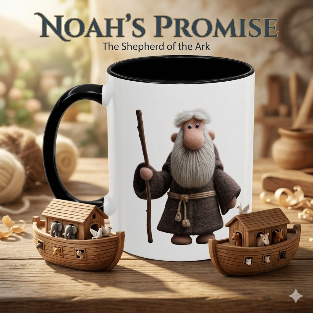 Noah Bible Mug – Cute Christian Coffee Cup | Noah’s Ark Faith Gift